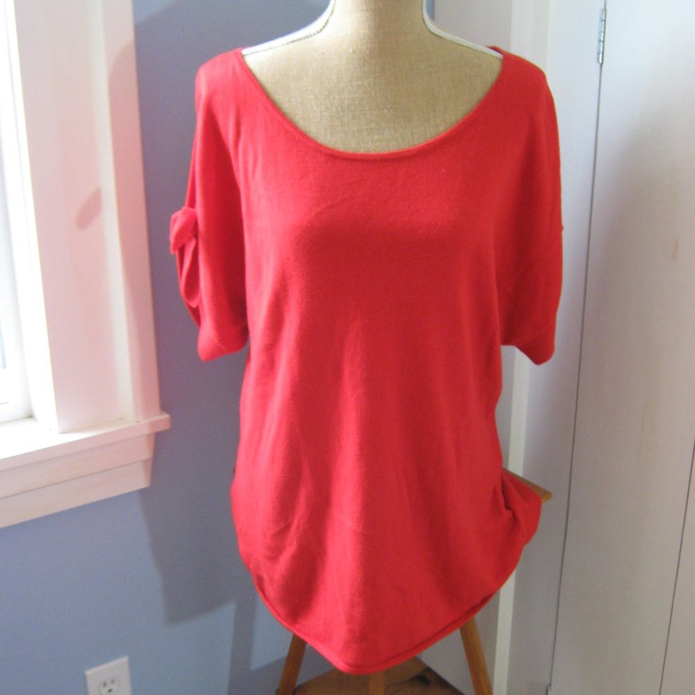 Banana Republic Orange Red Sweater with Tie Sleeves